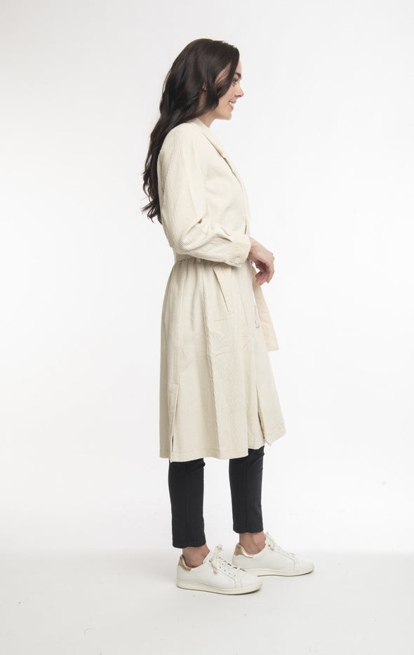 Cord Trench Coat -Taupe