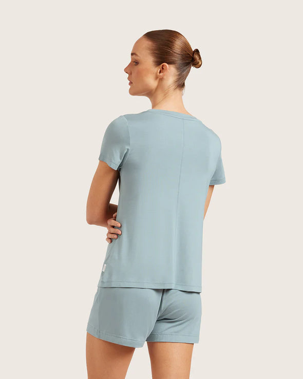 Goodnight Sleep Tee-Mineral Blue