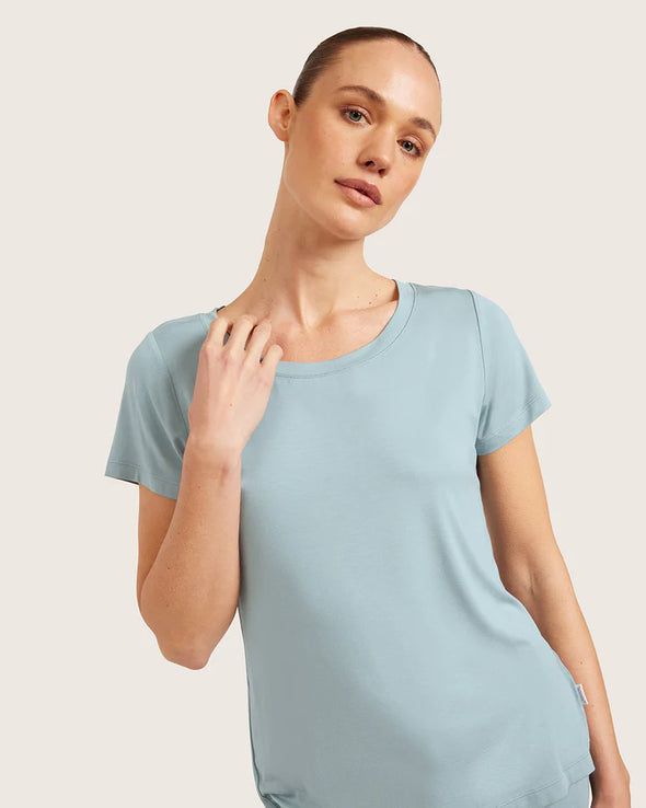 Goodnight Sleep Tee-Mineral Blue