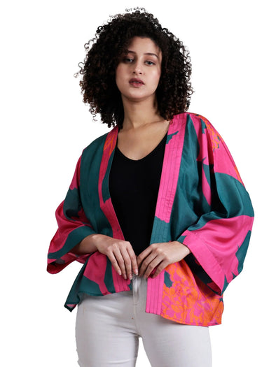 Cotton Velvet Short Kimono