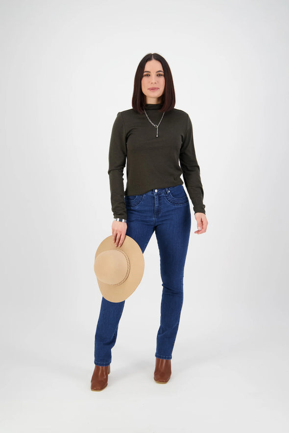 Slim leg full length jean Indigo  denim