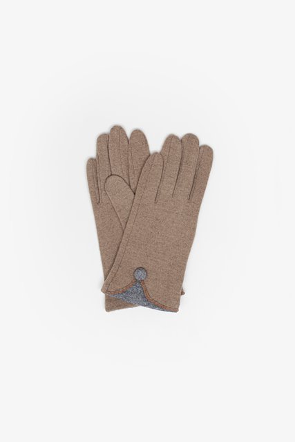 Oat Colour knit gloves