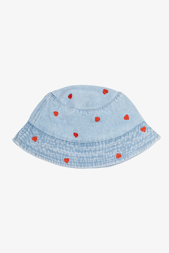 Denim Heart Bucket Hat