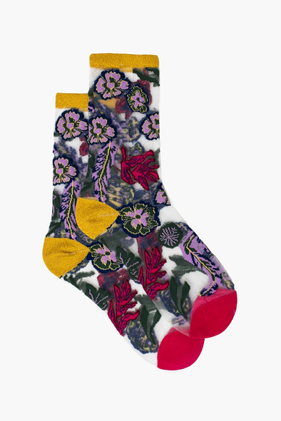 Floral Vines sheer socks