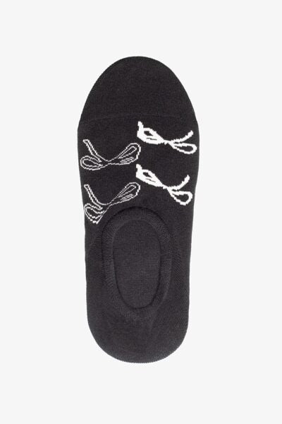 No Show Bow print socks