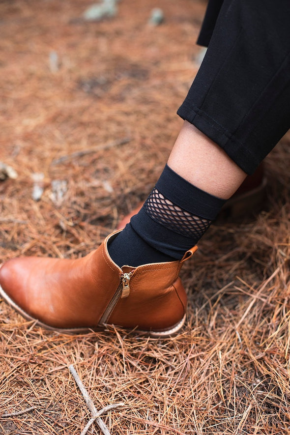 Black Net Top stocking Socks