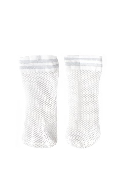 Net Sock | White Silver Trim