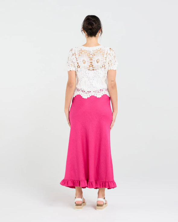 Amber Crochet style White  Cardigan