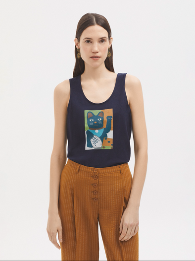 Good Luck Cat Tank Top