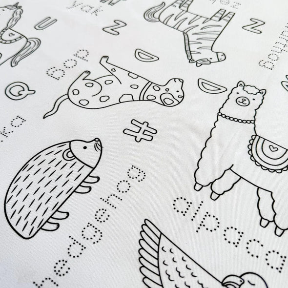 Washable, Reusable Colouring In Tablecloth Set
