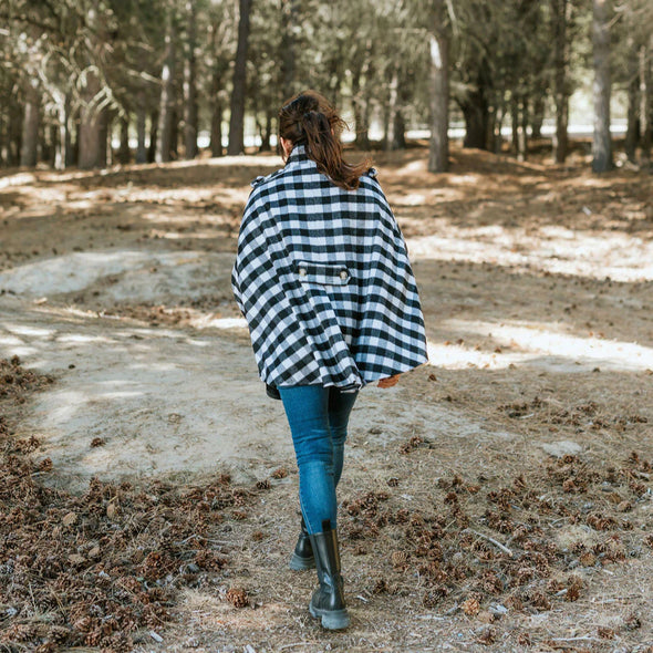 Harper Wool Cape - Plaid