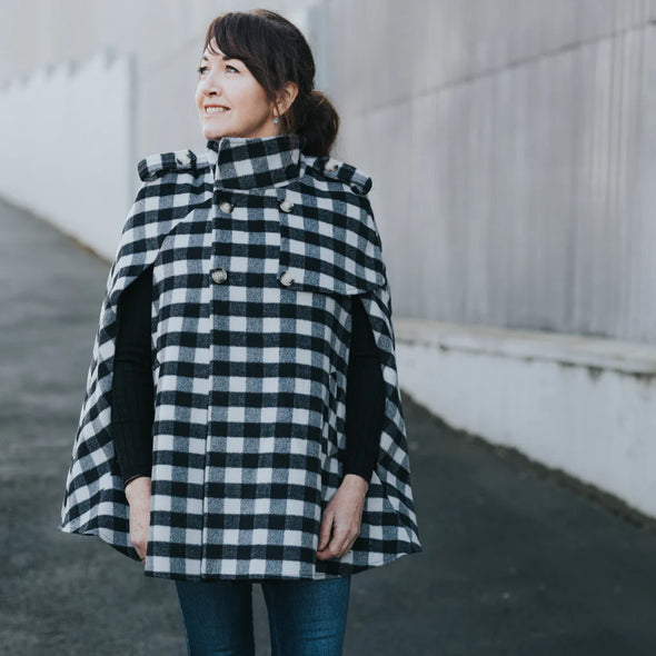 Harper Wool Cape - Plaid