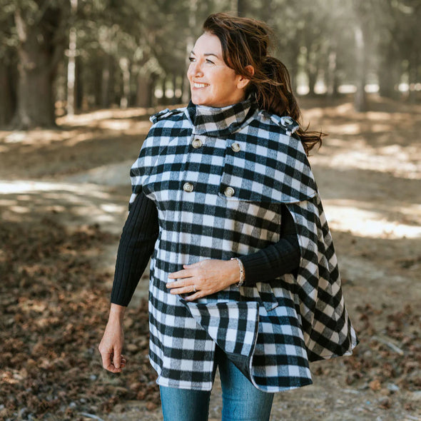 Harper Wool Cape - Plaid