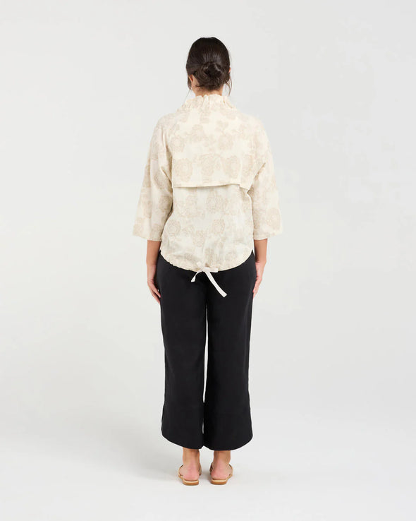 Jacquard Zip Front Jacket  Beige Jacquard