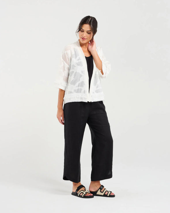 Nanette Fringe Trim Kimono