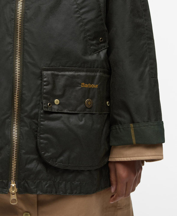 Raelynn Wax Jacket-Olive