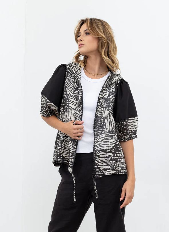 Pixielated Pattern Print Jacket