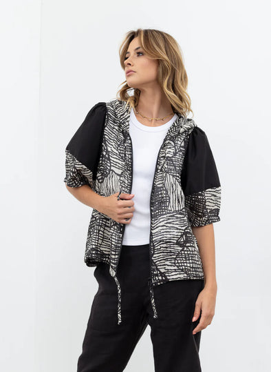 Pixielated Pattern Print Jacket