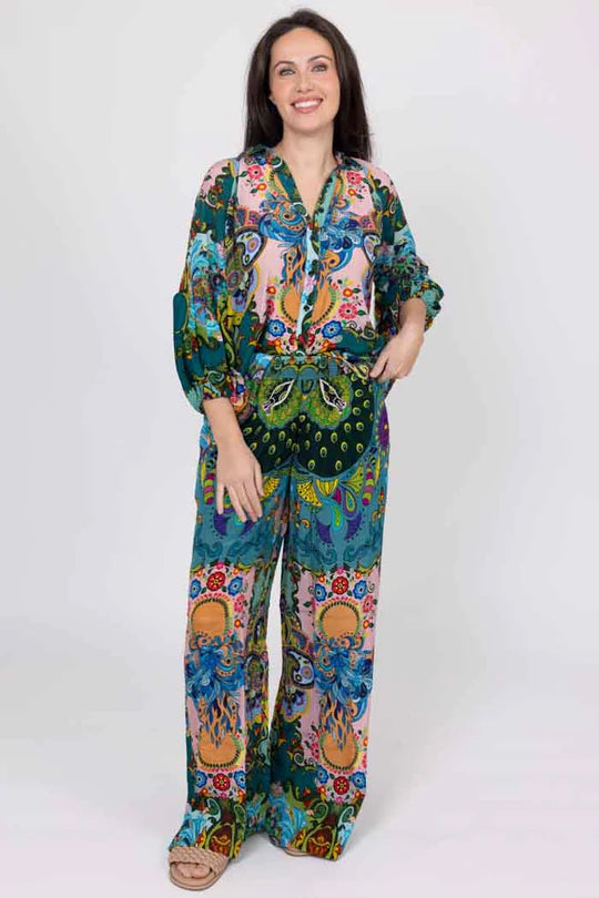 Noah Pant Crepe Retro Print