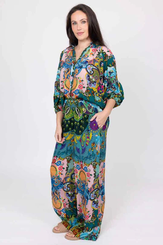Noah Pant Crepe Retro Print