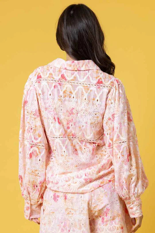 Mason Embroidered Shirt Peach