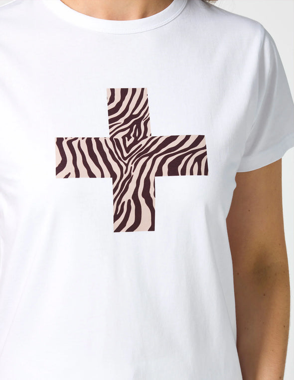 Ace Tee | Merlot Zebra Cross