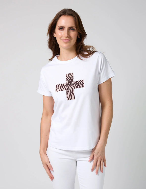 Ace Tee | Merlot Zebra Cross