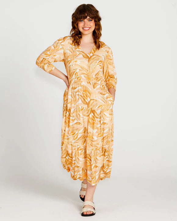 Portia elastic waisted print  dress