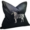 Horse Embroidery Cushion | 55cm x 55cm | Black