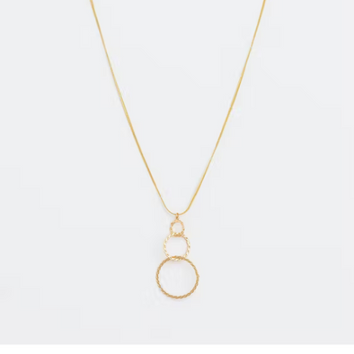 Infinity Circle Necklace Matte Gold