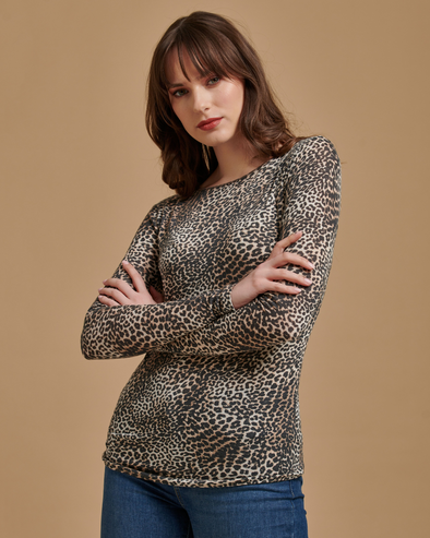 Animal Breathable modal Cashmere blend top