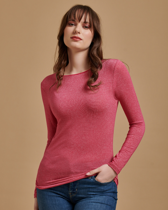 Lurex top in modal and cashmere blend