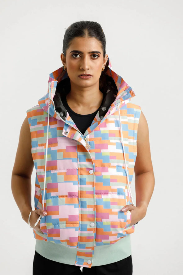 Stadium Puffer Vest - Meta Blocks