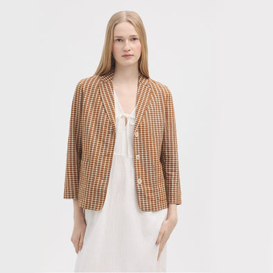 Seersucker Checked Blazer