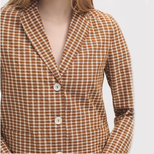 Seersucker Checked Blazer
