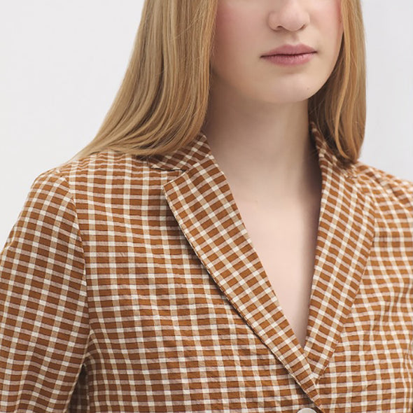 Seersucker Checked Blazer