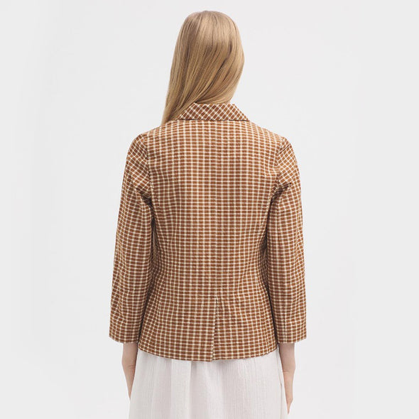 Seersucker Checked Blazer
