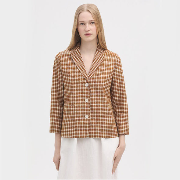 Seersucker Checked Blazer
