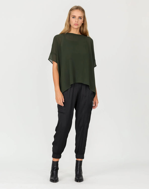 Relaxed Short Sleeve Sheer Top