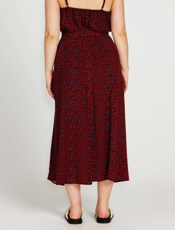 Candice Midi Skirt - Wine Animal