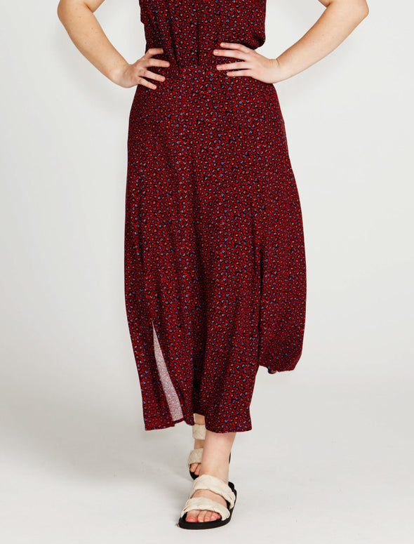 Candice Midi Skirt - Wine Animal