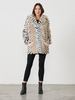 Chevron Faux Fur Coat