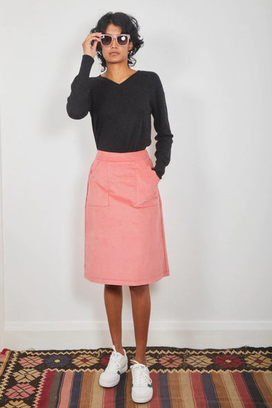 Sara pink cord skirt