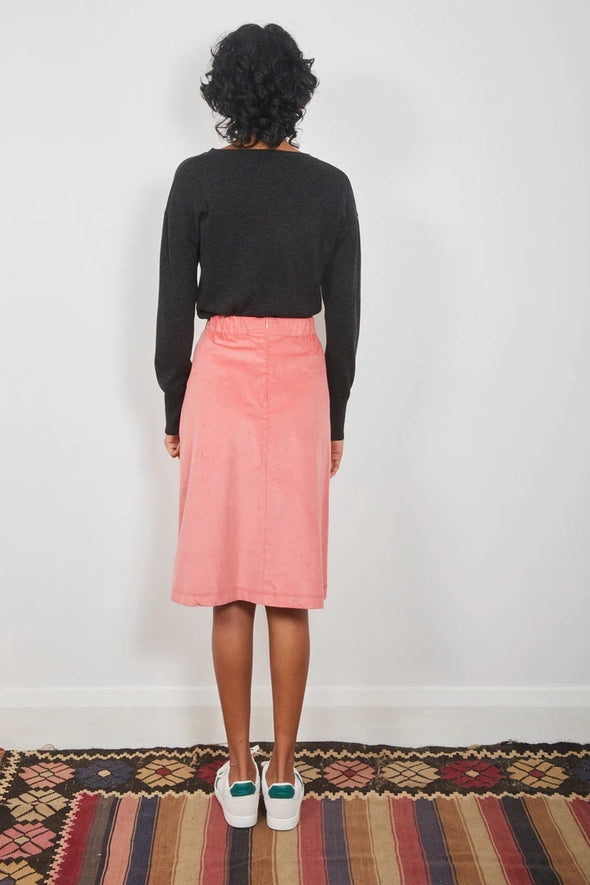 Sara pink cord skirt