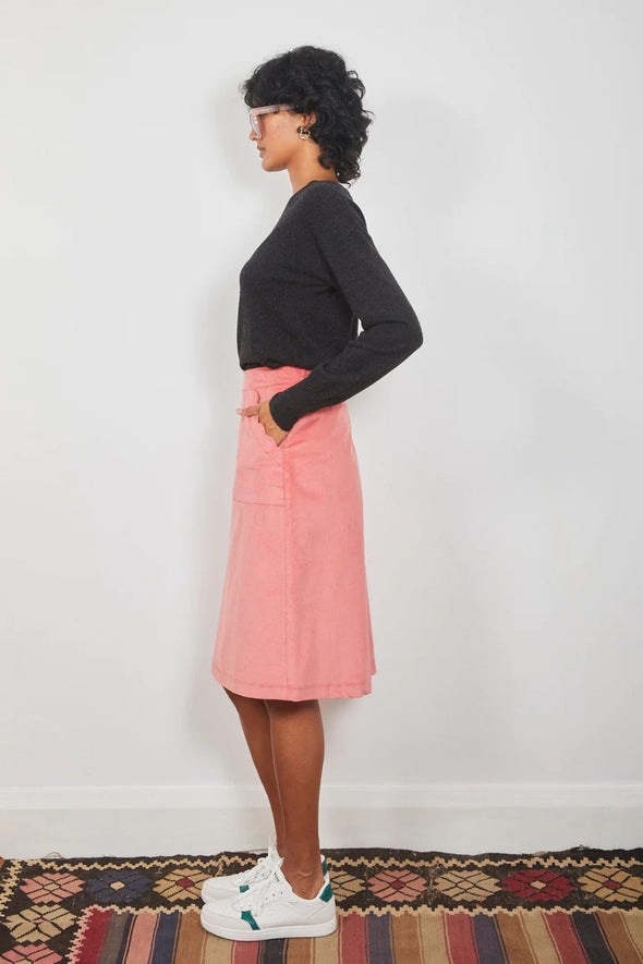 Sara pink cord skirt