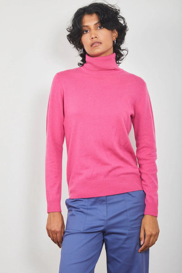 Collette Roll Neck Sweater - French Pink