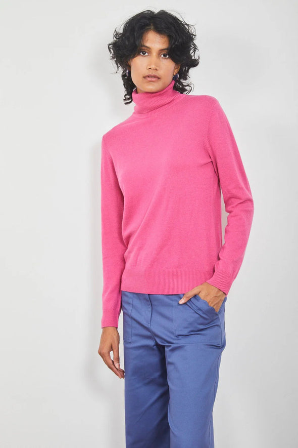 Collette Roll Neck Sweater - French Pink