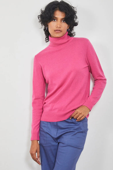 Collette Roll Neck Sweater - French Pink