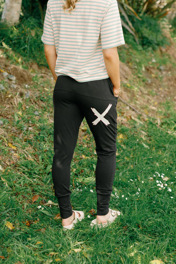 Apartment Pants - Black with Candy Apple X
