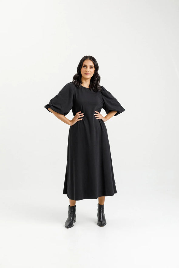 Ivy Midi Dress - Black